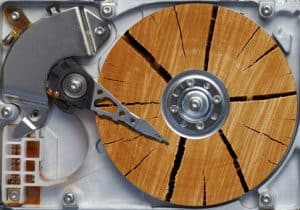 Critically damaged hard drive platter and read/write head requiring advanced physical recovery at eProvided